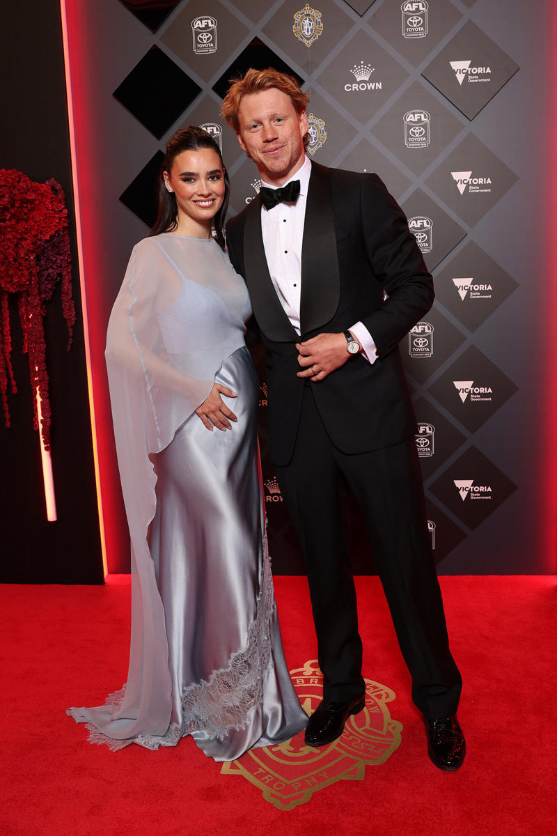 See All The Red Carpet Looks From The 2025 Brownlow Medal,      Lexi Mary   ,      Elle Ray   ,      Abbey Holmes   ,      Connor O’Sullican and Libby Cliffford   ,      Max Holmes and Jess Butler    ,      Charli Wheeler and Noah Anderson   ,      Ben Keays and Rosie Konstantinou   ,      Paige Bramley and Josh Worrell    ,      Sam Flanders Ellie Dickinson   ,      Charlie Curnow fiancée Tiana Simic   ,      Isaac Heeney and Steffanie Waters    ,      Jordan Dawson and Milly Dawson   ,      Zach Merrett and Alexandra Merrett   ,      Riley Thilthorpe and partner Nikita Iskra    ,      Callum Mills and Tiffany Mills    ,      Levi Ashcroft and Meka Norton-Smith    ,      Nick Daicos and Arlette Amor    ,      Brodie Grundy and Rachel Wertheim   ,      See Salmin   ,      Patrick Cripps and Monique Cripp   ,      Andrew McGrath and Emma Laughlin   ,      Josh Daicos and Annalise Dalins   ,      Luke Davies-Uniacke and Timnah Poratt    