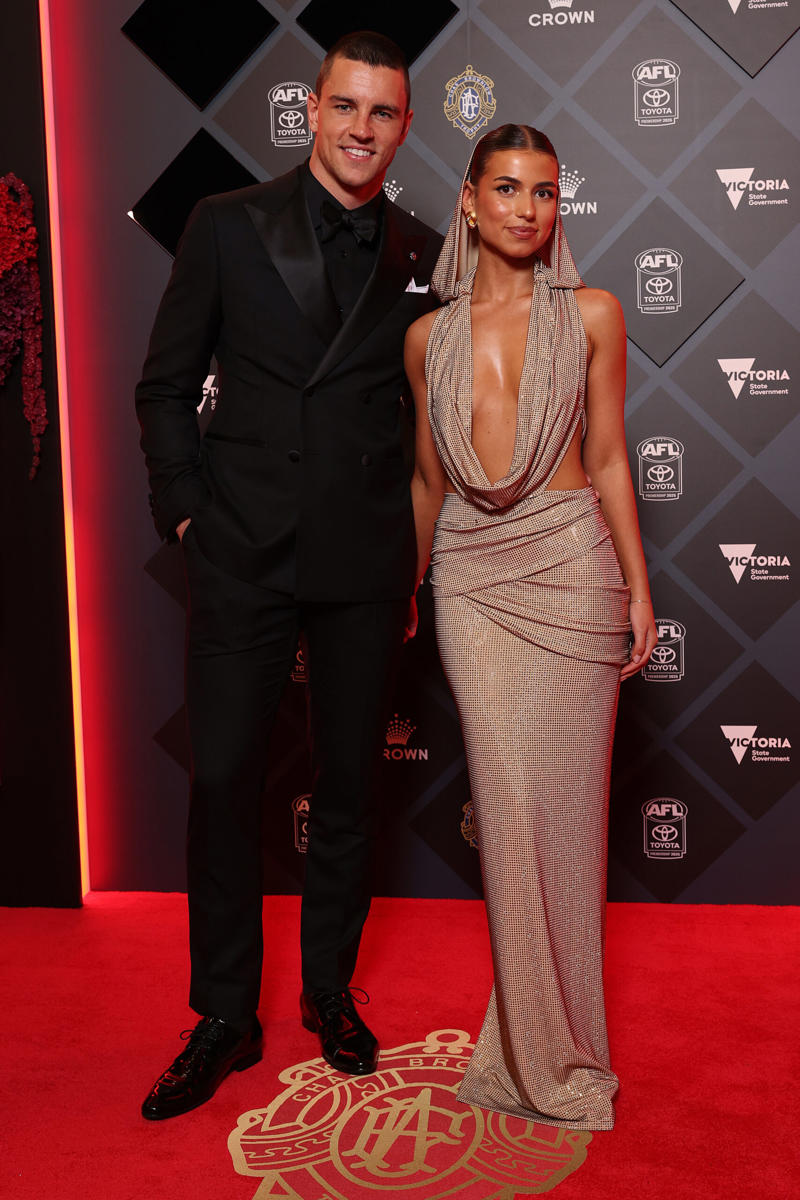 See All The Red Carpet Looks From The 2025 Brownlow Medal,      Lexi Mary   ,      Elle Ray   ,      Abbey Holmes   ,      Connor O’Sullican and Libby Cliffford   ,      Max Holmes and Jess Butler    ,      Charli Wheeler and Noah Anderson   ,      Ben Keays and Rosie Konstantinou   ,      Paige Bramley and Josh Worrell    ,      Sam Flanders Ellie Dickinson   ,      Charlie Curnow fiancée Tiana Simic   ,      Isaac Heeney and Steffanie Waters    ,      Jordan Dawson and Milly Dawson   ,      Zach Merrett and Alexandra Merrett   ,      Riley Thilthorpe and partner Nikita Iskra    ,      Callum Mills and Tiffany Mills    ,      Levi Ashcroft and Meka Norton-Smith    ,      Nick Daicos and Arlette Amor    ,      Brodie Grundy and Rachel Wertheim   ,      See Salmin   ,      Patrick Cripps and Monique Cripp   ,      Andrew McGrath and Emma Laughlin   ,      Josh Daicos and Annalise Dalins   ,      Luke Davies-Uniacke and Timnah Poratt    