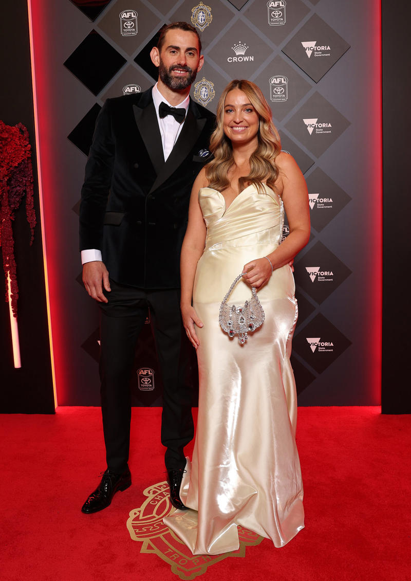 See All The Red Carpet Looks From The 2025 Brownlow Medal,      Lexi Mary   ,      Elle Ray   ,      Abbey Holmes   ,      Connor O’Sullican and Libby Cliffford   ,      Max Holmes and Jess Butler    ,      Charli Wheeler and Noah Anderson   ,      Ben Keays and Rosie Konstantinou   ,      Paige Bramley and Josh Worrell    ,      Sam Flanders Ellie Dickinson   ,      Charlie Curnow fiancée Tiana Simic   ,      Isaac Heeney and Steffanie Waters    ,      Jordan Dawson and Milly Dawson   ,      Zach Merrett and Alexandra Merrett   ,      Riley Thilthorpe and partner Nikita Iskra    ,      Callum Mills and Tiffany Mills    ,      Levi Ashcroft and Meka Norton-Smith    ,      Nick Daicos and Arlette Amor    ,      Brodie Grundy and Rachel Wertheim   ,      See Salmin   ,      Patrick Cripps and Monique Cripp   ,      Andrew McGrath and Emma Laughlin   ,      Josh Daicos and Annalise Dalins   ,      Luke Davies-Uniacke and Timnah Poratt    