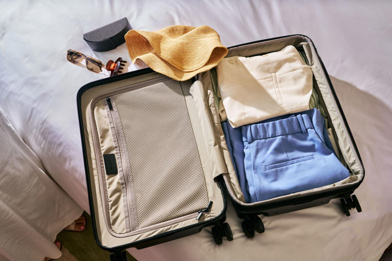 The suitcases, The weekender bag, The travel backpacks, Metro Backpack Deluxe, Travel backpack, The tote bag, The makeup bag