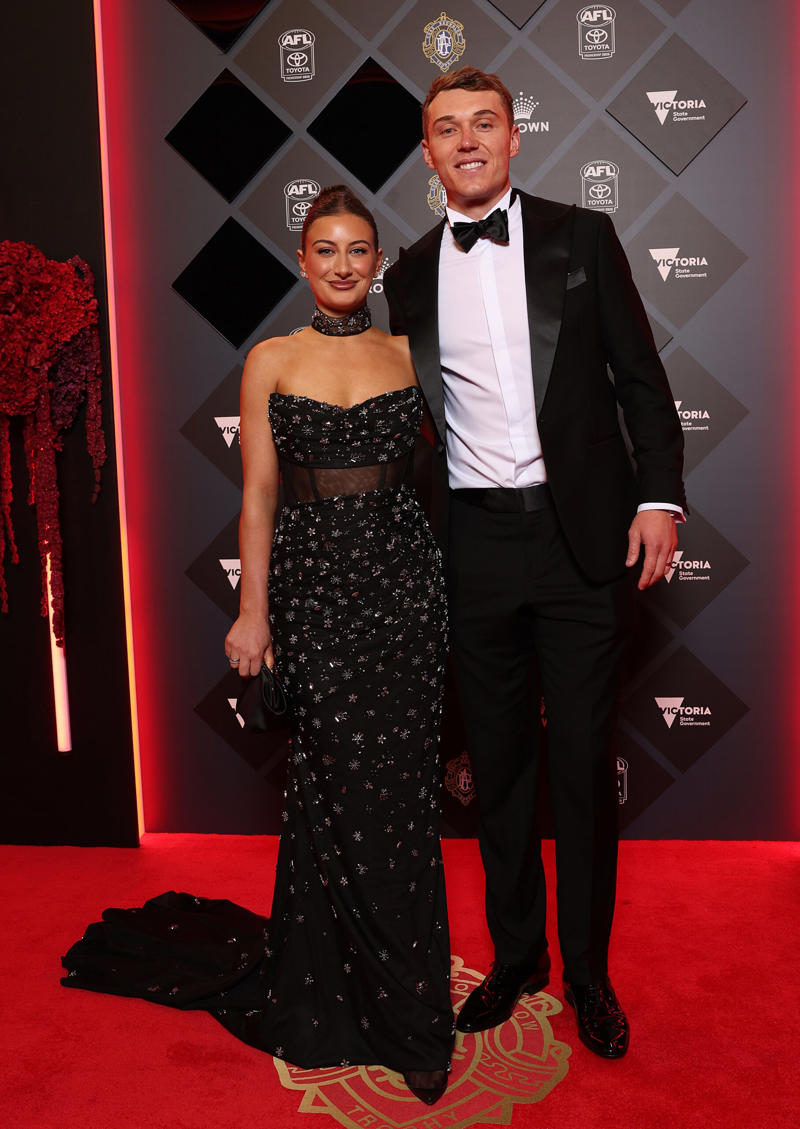 See All The Red Carpet Looks From The 2025 Brownlow Medal,      Lexi Mary   ,      Elle Ray   ,      Abbey Holmes   ,      Connor O’Sullican and Libby Cliffford   ,      Max Holmes and Jess Butler    ,      Charli Wheeler and Noah Anderson   ,      Ben Keays and Rosie Konstantinou   ,      Paige Bramley and Josh Worrell    ,      Sam Flanders Ellie Dickinson   ,      Charlie Curnow fiancée Tiana Simic   ,      Isaac Heeney and Steffanie Waters    ,      Jordan Dawson and Milly Dawson   ,      Zach Merrett and Alexandra Merrett   ,      Riley Thilthorpe and partner Nikita Iskra    ,      Callum Mills and Tiffany Mills    ,      Levi Ashcroft and Meka Norton-Smith    ,      Nick Daicos and Arlette Amor    ,      Brodie Grundy and Rachel Wertheim   ,      See Salmin   ,      Patrick Cripps and Monique Cripp   ,      Andrew McGrath and Emma Laughlin   ,      Josh Daicos and Annalise Dalins   ,      Luke Davies-Uniacke and Timnah Poratt    