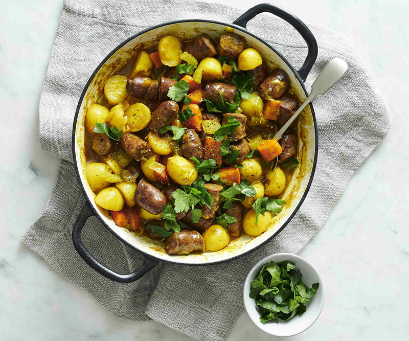 Ingredients, Why you’ll love this slow cooker curried sausages recipe, What are curried sausages?, What type of sausages work best?, How long do curried sausages keep in the fridge?, Can I freeze leftovers?, How do I make curried sausages less spicy for kids?, Can I add extra vegetables to this recipe?, Why do you boil the sausages first?, More curried sausage recipes