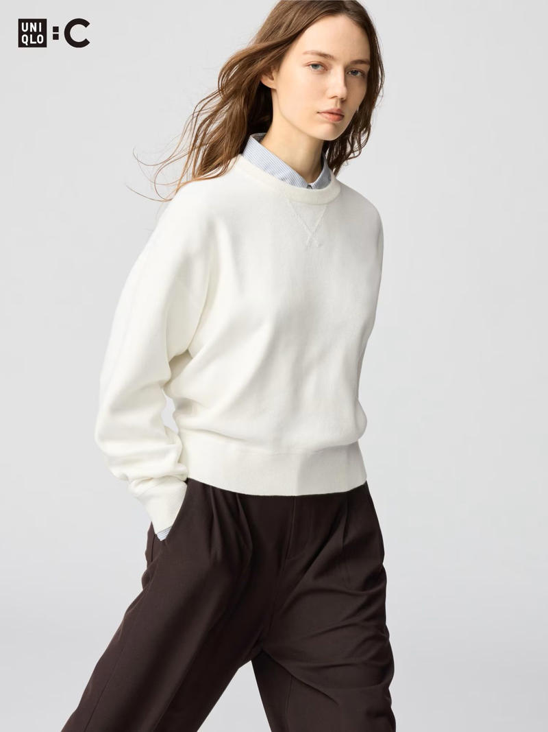 世界的なヒット商品「UNIQLO : C　ワイドスウェットパンツ」, トレンド感のあるシルエットが人気「バギーカーブジーンズ」, もっちりした肌触りが魅力「UNIQLO : C　スムースコットンクルーネックセーター」, 軽く羽織れる「ジップアップショートジャケット」, スカート見えするフレアライン「UNIQLO : C　キュロット」