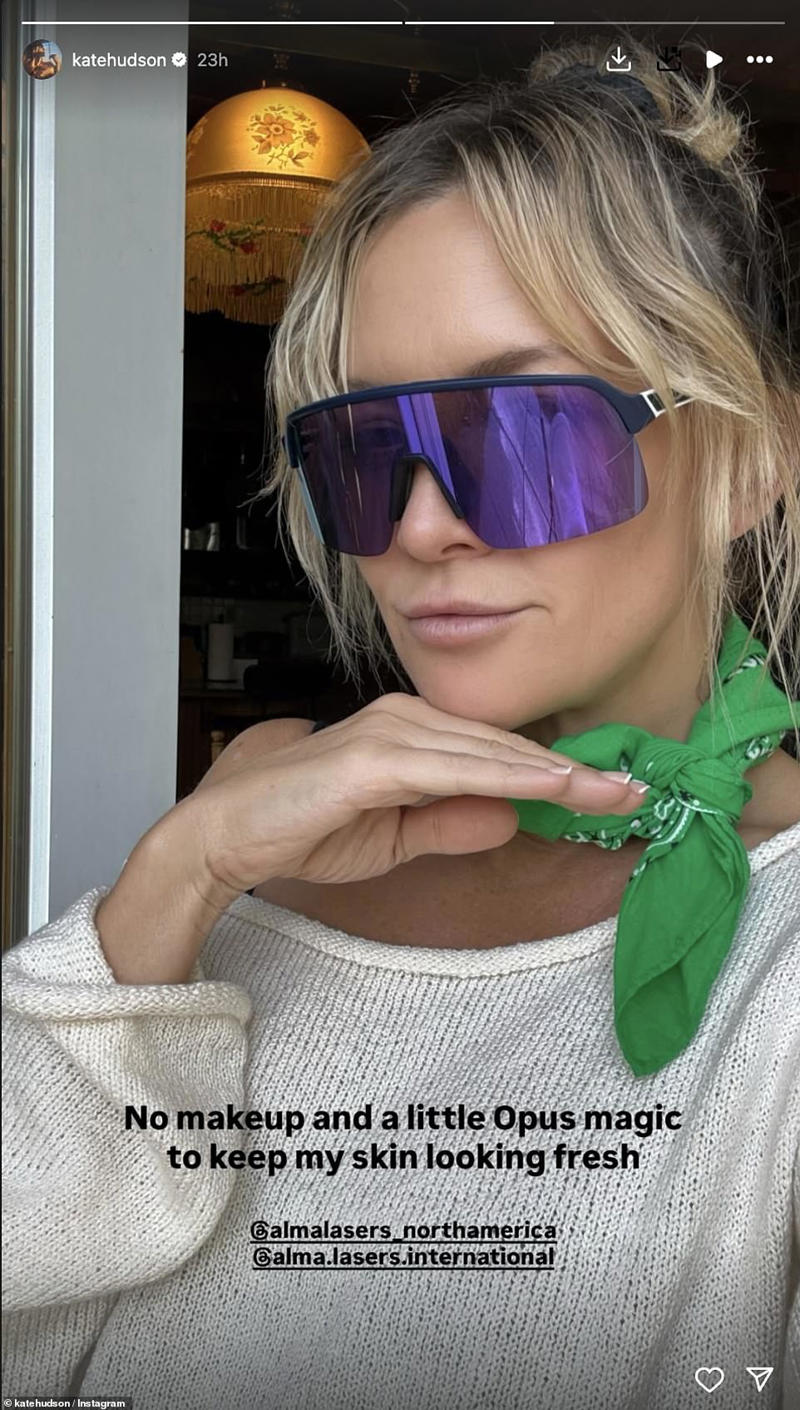Kate Hudson goes makeup-free after gym session