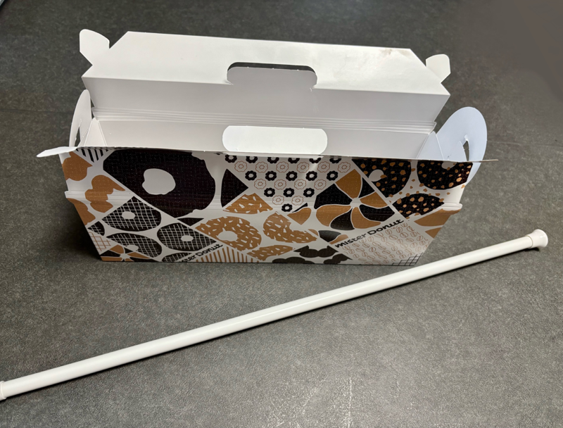 ミスタードーナツの箱の歴史, サニタリーボックスを作ろう, 実際にナプキンを入れて、設置してみましょう, ミスドの箱の可能性は無限大