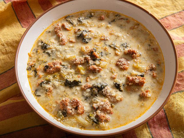 Soupe au Pistou, 15-Minute Creamy Tomato Soup, Pollo Guisado, Chicken and Dumplings, French Onion Soup, Zuppa Toscana, Quick and Easy Creamy Mushroom Soup, Loaded Baked Potato Soup, Beef Barley Soup, Aquacotta Maremmana (One-Pot Tuscan Vegetable Soup)