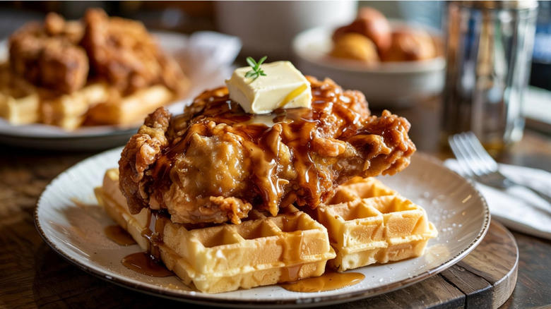 Sweet potato casserole, Chicken and waffles, Fluffernutter sandwiches, Biscuits and gravy, Jell-O salad, Deep-fried butter, Corn dogs, Spam musubi, Kool-Aid pickles, Scrapple