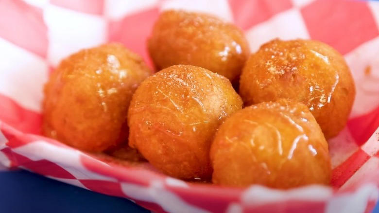Sweet potato casserole, Chicken and waffles, Fluffernutter sandwiches, Biscuits and gravy, Jell-O salad, Deep-fried butter, Corn dogs, Spam musubi, Kool-Aid pickles, Scrapple