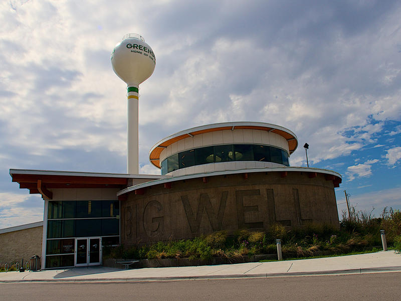 KANSAS: Big Well in Greensburg ALABAMA: Gulf, Mobile, and Ohio Passenger Terminal, ALASKA: The University of Alaska's Museum of the North, ARIZONA: Chapel of the Holy Cross, ARKANSAS: Thorncrown Chapel, CALIFORNIA: The Chemosphere, CONNECTICUT: Grace Farms, DELAWARE: Wilmington's Grand Opera House, FLORIDA: The Salvador Dalí Museum, HAWAII: ʻIolani Palace, IDAHO: The Dog Bark Park Inn, ILLINOIS: Bahá'í House of Worship, INDIANA: West Baden Springs Hotel, IOWA: Grotto of the Redemption, KANSAS: Big Well in Greensburg, KENTUCKY: Churchill Downs, LOUISIANA: The Pontalba Buildings, MAINE: The Portland Head Light, MARYLAND: The American Visionary Art Museum, MASSACHUSETTS: Simmons Hall at MIT, MICHIGAN: Charles H. Wright Museum of African American History, MINNESOTA: The Marjorie McNeely Conservatory, MISSOURI: The Community Bookshelf, MONTANA: Montana State Capitol building, NEVADA: Ward Charcoal Ovens, NEW HAMPSHIRE: Mount Washington Hotel, NEW JERSEY: Nassau Hall at Princeton University, NEW YORK: The Chrysler Building, NORTH DAKOTA: The North Dakota Heritage Center, OHIO: The Longaberger Company building, SOUTH DAKOTA: The Corn Palace, TENNESSEE: Parthenon in Centennial Park, TEXAS: James Turrell's Twilight Epiphany skyspace, UTAH: Natural History Museum of Utah, VERMONT: The Old Round Church, VIRGINIA: Dulles International Airport, WASHINGTON: Seattle Central Library, WEST VIRGINIA: The Palace of Gold, WISCONSIN: The Burke Brise Soleil, WYOMING: Smith Mansion