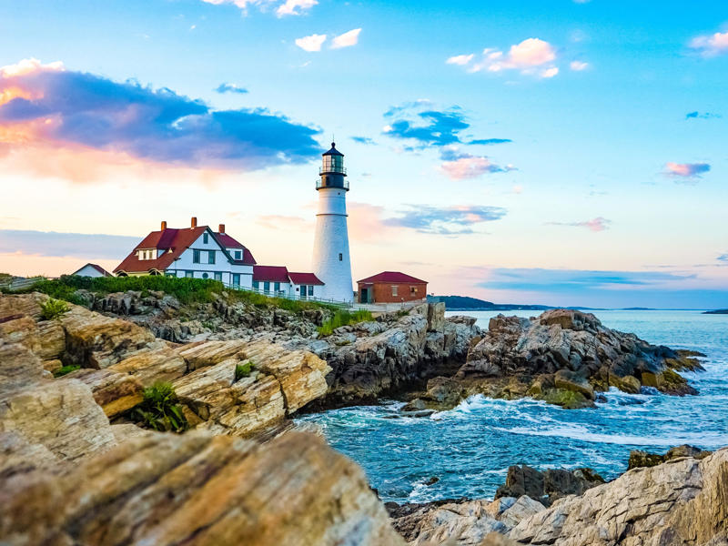 MAINE: The Portland Head Light ALABAMA: Gulf, Mobile, and Ohio Passenger Terminal, ALASKA: The University of Alaska's Museum of the North, ARIZONA: Chapel of the Holy Cross, ARKANSAS: Thorncrown Chapel, CALIFORNIA: The Chemosphere, CONNECTICUT: Grace Farms, DELAWARE: Wilmington's Grand Opera House, FLORIDA: The Salvador Dalí Museum, HAWAII: ʻIolani Palace, IDAHO: The Dog Bark Park Inn, ILLINOIS: Bahá'í House of Worship, INDIANA: West Baden Springs Hotel, IOWA: Grotto of the Redemption, KANSAS: Big Well in Greensburg, KENTUCKY: Churchill Downs, LOUISIANA: The Pontalba Buildings, MAINE: The Portland Head Light, MARYLAND: The American Visionary Art Museum, MASSACHUSETTS: Simmons Hall at MIT, MICHIGAN: Charles H. Wright Museum of African American History, MINNESOTA: The Marjorie McNeely Conservatory, MISSOURI: The Community Bookshelf, MONTANA: Montana State Capitol building, NEVADA: Ward Charcoal Ovens, NEW HAMPSHIRE: Mount Washington Hotel, NEW JERSEY: Nassau Hall at Princeton University, NEW YORK: The Chrysler Building, NORTH DAKOTA: The North Dakota Heritage Center, OHIO: The Longaberger Company building, SOUTH DAKOTA: The Corn Palace, TENNESSEE: Parthenon in Centennial Park, TEXAS: James Turrell's Twilight Epiphany skyspace, UTAH: Natural History Museum of Utah, VERMONT: The Old Round Church, VIRGINIA: Dulles International Airport, WASHINGTON: Seattle Central Library, WEST VIRGINIA: The Palace of Gold, WISCONSIN: The Burke Brise Soleil, WYOMING: Smith Mansion