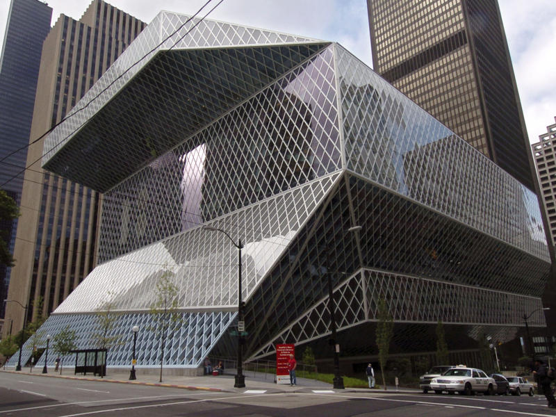 WASHINGTON: Seattle Central Library ALABAMA: Gulf, Mobile, and Ohio Passenger Terminal, ALASKA: The University of Alaska's Museum of the North, ARIZONA: Chapel of the Holy Cross, ARKANSAS: Thorncrown Chapel, CALIFORNIA: The Chemosphere, CONNECTICUT: Grace Farms, DELAWARE: Wilmington's Grand Opera House, FLORIDA: The Salvador Dalí Museum, HAWAII: ʻIolani Palace, IDAHO: The Dog Bark Park Inn, ILLINOIS: Bahá'í House of Worship, INDIANA: West Baden Springs Hotel, IOWA: Grotto of the Redemption, KANSAS: Big Well in Greensburg, KENTUCKY: Churchill Downs, LOUISIANA: The Pontalba Buildings, MAINE: The Portland Head Light, MARYLAND: The American Visionary Art Museum, MASSACHUSETTS: Simmons Hall at MIT, MICHIGAN: Charles H. Wright Museum of African American History, MINNESOTA: The Marjorie McNeely Conservatory, MISSOURI: The Community Bookshelf, MONTANA: Montana State Capitol building, NEVADA: Ward Charcoal Ovens, NEW HAMPSHIRE: Mount Washington Hotel, NEW JERSEY: Nassau Hall at Princeton University, NEW YORK: The Chrysler Building, NORTH DAKOTA: The North Dakota Heritage Center, OHIO: The Longaberger Company building, SOUTH DAKOTA: The Corn Palace, TENNESSEE: Parthenon in Centennial Park, TEXAS: James Turrell's Twilight Epiphany skyspace, UTAH: Natural History Museum of Utah, VERMONT: The Old Round Church, VIRGINIA: Dulles International Airport, WASHINGTON: Seattle Central Library, WEST VIRGINIA: The Palace of Gold, WISCONSIN: The Burke Brise Soleil, WYOMING: Smith Mansion