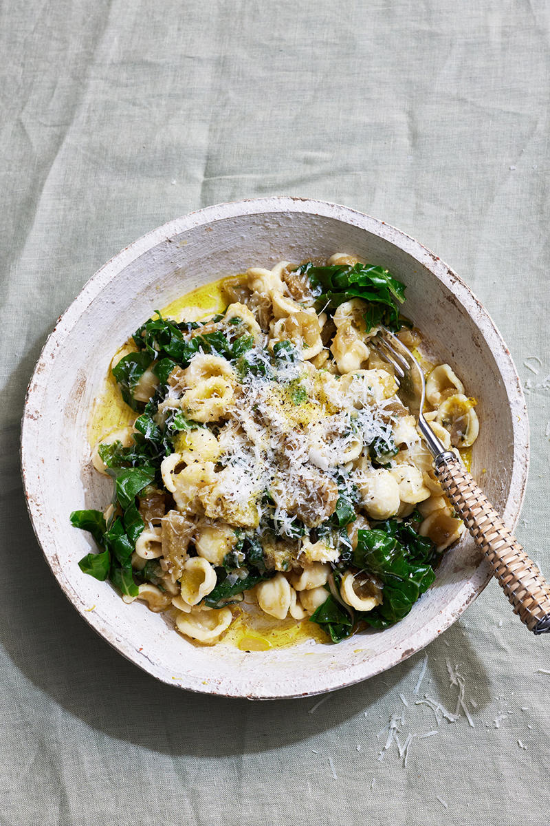 100 healthy dinner recipes your family will love, Eggplant pillows (Cuscini di melanzane) , Ginger fish stir fry , Grilled salmon and cos salad , Kale falafel salad with toasted pine nuts and hummus