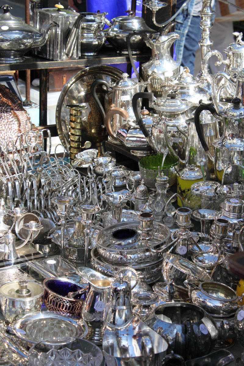 American Pine Hutches , Worn Pyrex, Ornate Wooden Furniture, Silver-Plated Decoratives , Mass-Produced Art & Reproductions, Porcelain Dinnerware, Depression Glass