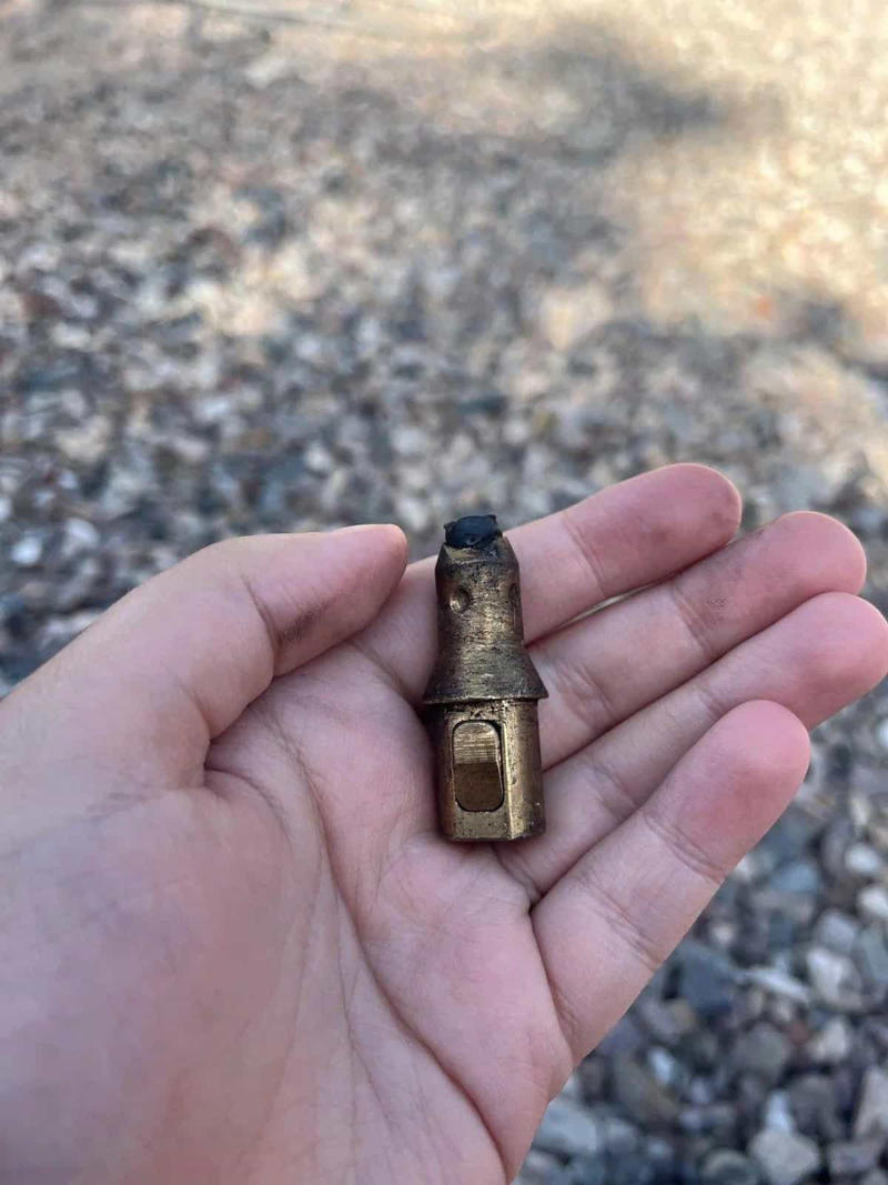 'What are the little cups beside this bar sink?', 'Small metal thing found while gardening, quite heavy, 2411 on the end.', 'Found in laundry. Clear sparkly bean-like thing stained my clothes pink.', 'Weird stools found at the curb in an old industrial area.', 'Lead STA-TITE with rubber band, about 4oz.'