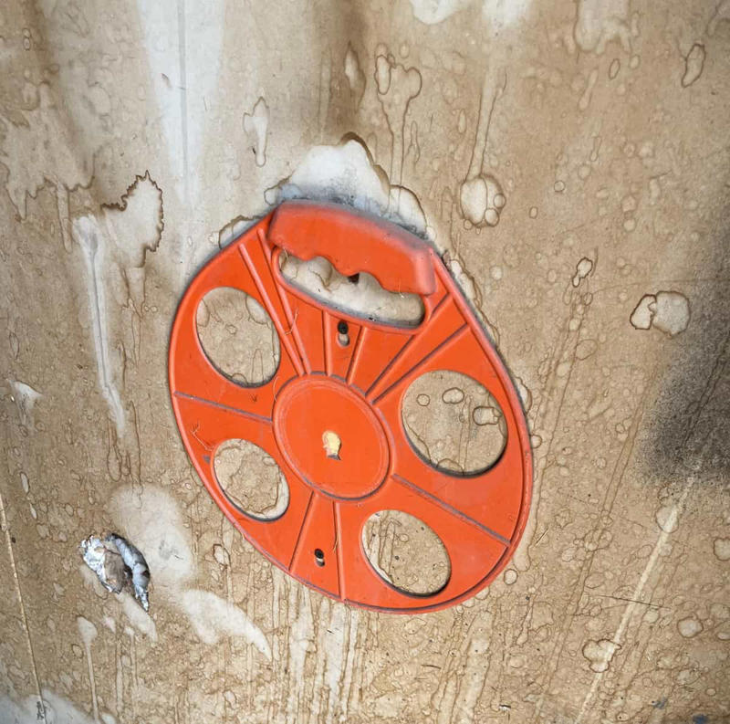 'What are the little cups beside this bar sink?', 'Small metal thing found while gardening, quite heavy, 2411 on the end.', 'Found in laundry. Clear sparkly bean-like thing stained my clothes pink.', 'Weird stools found at the curb in an old industrial area.', 'Lead STA-TITE with rubber band, about 4oz.'