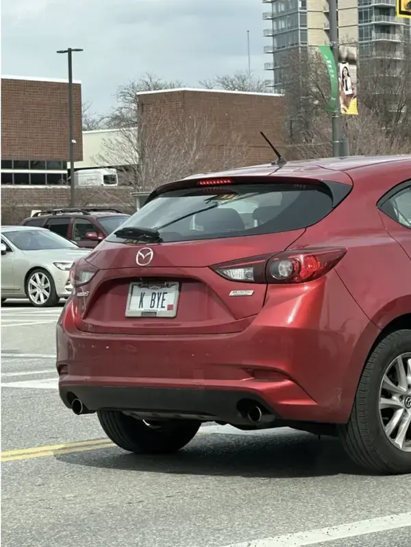 1. Whasaab, 2. Brand confusion, 3. Subauwu, 4. Get a load of this guy, 6. The impala, 7. An awh-sum car, 8. Ur obese, 9. Why be normal, 10. A very Canadian plate, 11. Comedy in one word, 12. Cheeto Jeep, 13. Luxury with a side of humility, 14. Midlife dream or crisis, 15. No problem parking, 16. Meta, 17. Sassy exit, 18. It’s a vibe, 19. License plate therapy session, 20. Purrsonality on wheels, 21. Owning it, 22. Keeping it literal, 23. Priorities on display, 24. Serving royal energy, 25. Weewoo on wheels, 26. Corvette over retirement, 27. Minivan mythology, 28. Big wheels, green dreams, 29. Owning the slow lane, 30. Queen of the mud pits