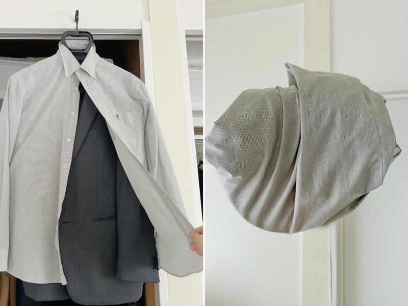 1：Tシャツは手で裂いて「ウエス」に, 2：古タオルは「油汚れや雨の日用」にストック, 3：くつ下は「使い捨てのお掃除手袋」に, 4：シャツは「スーツや家電のカバー」に, 最後まで使いきる暮らし