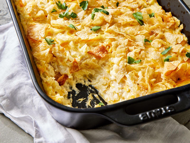 Best Tuna Casserole, Grandma's Hash Brown Casserole, Neiman Marcus Chicken Casserole, Grandma's Hamburger Casserole, Mamaw's Chicken and Rice Casserole, Mom's Fabulous Chicken Pot Pie with Biscuit Crust, Ritz Cracker Chicken Casserole, Pineapple Casserole, Best Green Bean Casserole, Cornbread Casserole, Easy Funeral Potatoes, Grandma's Creamy Ham Casserole, One-Pan Tuna Noodle Casserole, John Wayne Casserole, Quick Chicken Divan