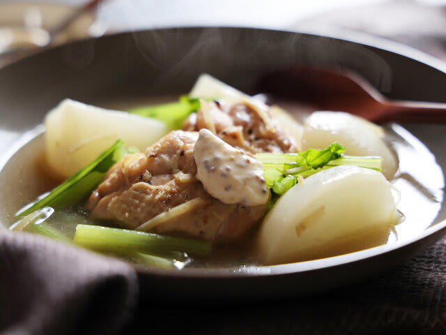 鶏とかぶのポトフとアイオリソースを試すのにかかる時間, 鶏とかぶのポトフとアイオリソースのレシピ, 鶏とかぶのポトフとアイオリソースの材料（2人分）, 鶏とかぶのポトフとアイオリソースの作り方