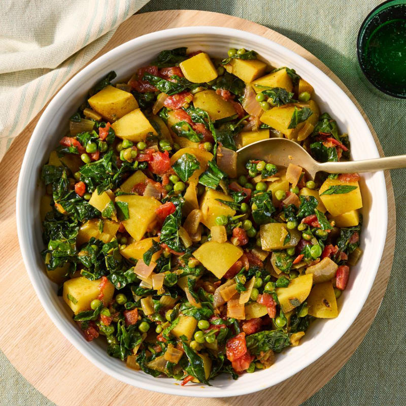 Pesto Pasta with Peas &amp; Tomatoes, Spaghetti with Mushrooms, Spinach &amp; Ricotta, 20-Minute Black Bean Soup, Creamy Lemon-Dill Chicken &amp; Rice Casserole, Saag Aloo Matar, White Bean Enchilada Skillet, Creamy Honey-Mustard Chicken Casserole, Sick Day Chicken Noodle Soup, Chicken-Potpie Twice-Baked Potatoes, Spinach &amp; Artichoke Spaghetti Squash Nests, General Tso’s Cauliflower, Cheesy Chicken &amp; White Bean Skillet, Skillet Salmon with Orzo &amp; Green Pea Pesto, Skillet Curry Chickpea Potpie, Creamy Chicken, Corn &amp; Poblano Skillet Casserole, Creamy Pesto Shrimp with Gnocchi &amp; Peas, Sheet-Pan Teriyaki Salmon with Green Beans, Spinach, Feta &amp; Artichoke Tater Tot Casserole, Slow-Cooker Marry Me Chicken with Barley, Slow-Cooker Sun-Dried Tomato &amp; Spinach Pasta Bake, Spinach &amp; Artichoke Dip Soup, Creamy Lemon-Dill Rotisserie Chicken Noodle Casserole, Easy Tofu Curry, Vegetable Lasagna with White Sauce, Creamy Chicken Pasta with Brussels Sprouts &amp; Artichokes, 20-Minute White Bean Soup, Eat-the-Rainbow Vegetable Soup