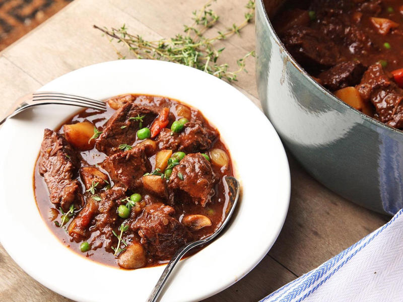 All-American Beef Stew, Loubia (Moroccan Stewed White Beans With Lamb), Rich and Flavorful Guinness Beef Stew With Potatoes, Mississippi Pot Roast, Nigerian Peanut Stew, Pressure Cooker Beef and Vegetable Stew, Goulash (Hungarian Beef and Paprika Stew), Pollo Guisado, Spanish Beef Stew With Pimenton and Piquillo Peppers, Moroccan-Inspired Beef Stew With Ras el Hanout, Lowcountry Stew Chicken, Boeuf Bourguignon (Beef Stew With Red Wine, Mushrooms, and Bacon)