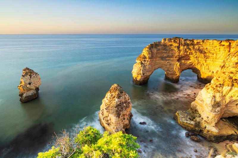 1. The Douro Valley, 2. Benagil Cave, the Algarve, 3. Vila Franca Islet, the Azores archipelago, 4. Furnas Lake, the Azores, 5. Fanal forest, Madeira, 6. Praia da Marinha, Faro district, Algarve, 7. Cabo de San Vicente headland, 8. Ria Formosa Natural Park, 9. Peneda Geres National Park