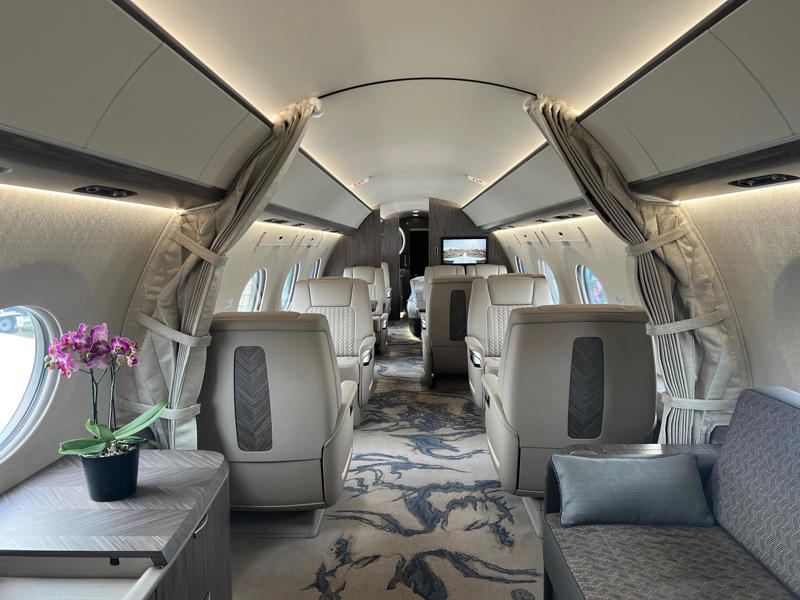 The interiors of the jet are fully customizable. Here is one owned by Qatar Executive, the private arm of Qatar Airways.