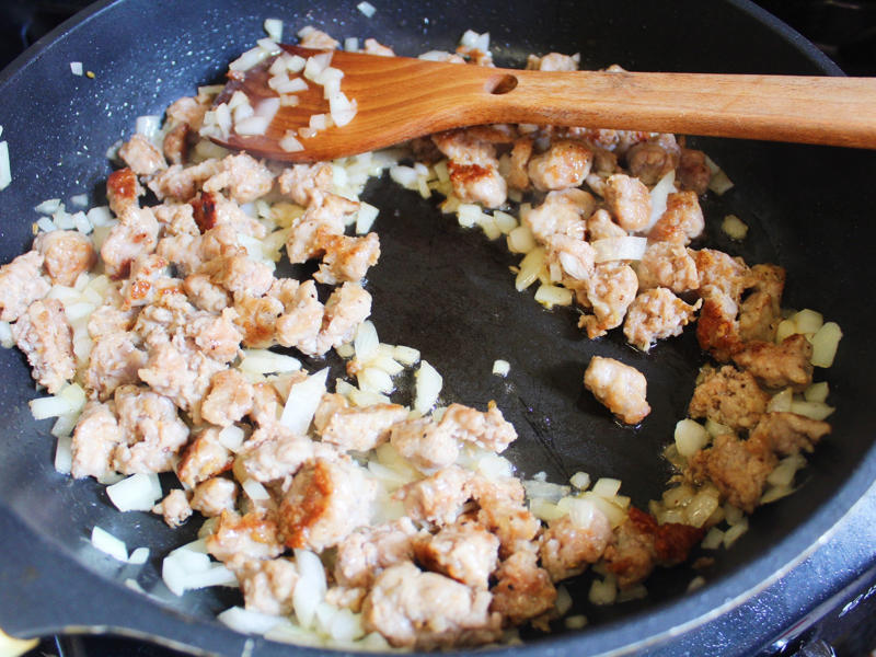 I then added the diced onion and cooked it until it became translucent.