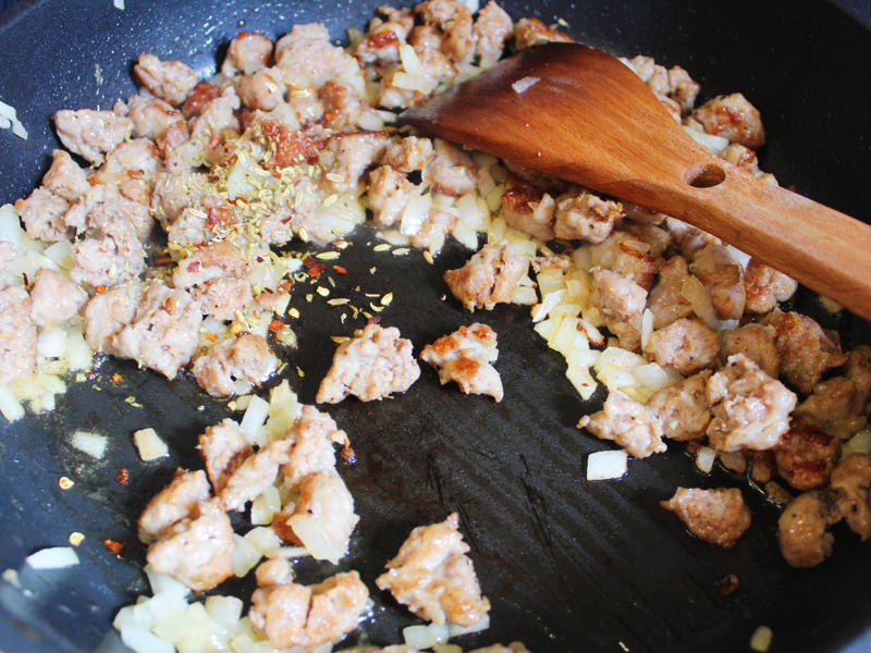 I then added the seasonings and the garlic.