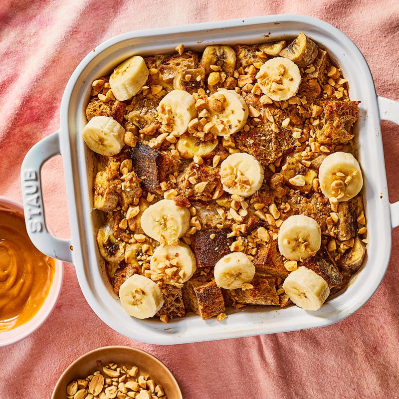 High-Protein Breakfast Casserole, Overnight French Toast Casserole, Spinach & Feta English Muffin Breakfast Casserole, Tater Tot Breakfast Casserole, Peanut Butter-Banana French Toast Casserole, Bacon, Cheddar & Spinach Strata, Spinach, Feta & Artichoke Tater Tot Casserole, Ham & Broccoli Breakfast Casserole, Spinach, Mushroom & Egg Casserole, Lemon-Blueberry French Toast Casserole, Eggs Benedict Casserole, Vegetarian Spring Egg Casserole, Christmas Breakfast Casserole, Sweet Pepper Hash Brown Baked Eggs, Blueberry-Almond Overnight French Toast