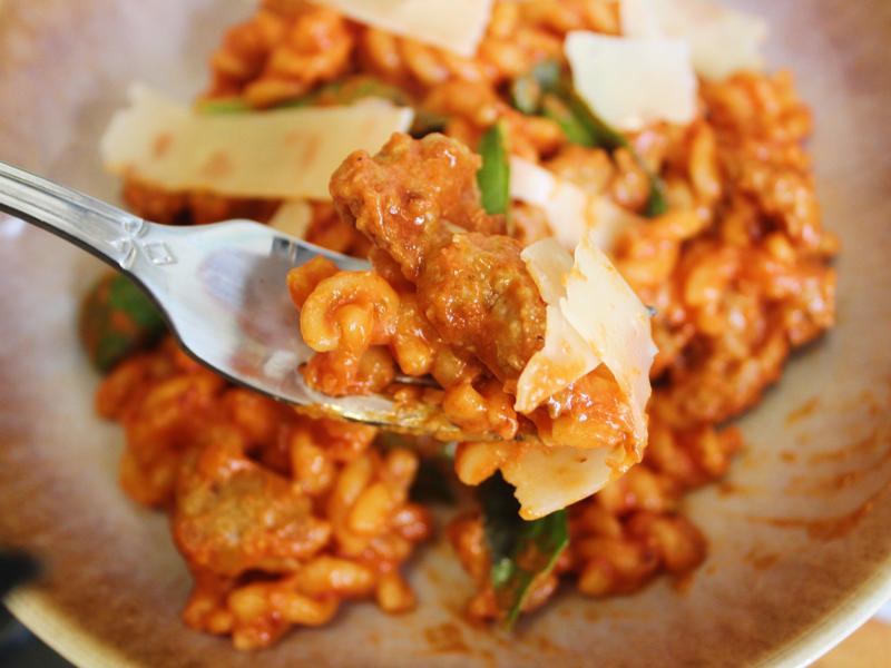The pasta was creamy and savory, making it the perfect one-pan meal for a busy weeknight.