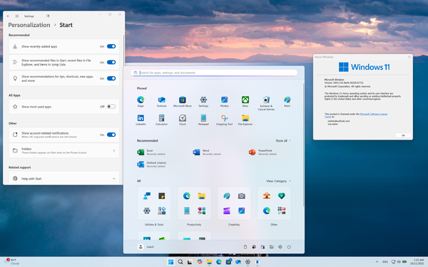 スタートメニューで解像度に合わせてアイコンの数が増える, PC Migrationｓではシステムの移行が容易に, ウィジェットではフィードの扱いが変化, タスクバーの改良点, その他の変更点では右クリックメニューにAIアクションの追加, Copilot+ PCにおけるAI関連機能