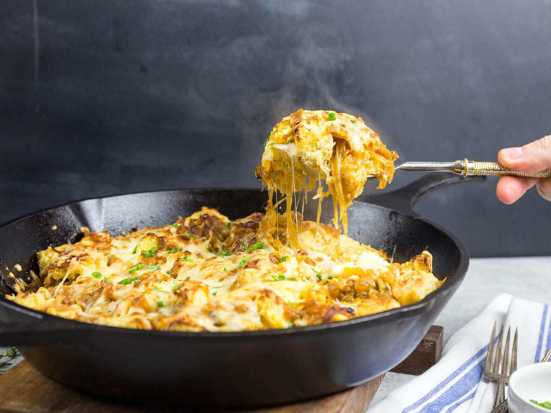 Sweet and Savory Corn Casserole, Tater Tot Casserole (Hotdish), Cheesy Sausage Breakfast Casserole, Polish Cabbage, Potato, and Bacon Casserole, Hasselback Potato Gratin, Make-Ahead French Toast Casserole, The Ultimate Homemade Green Bean Casserole, French Onion Strata (Savory Bread Pudding)