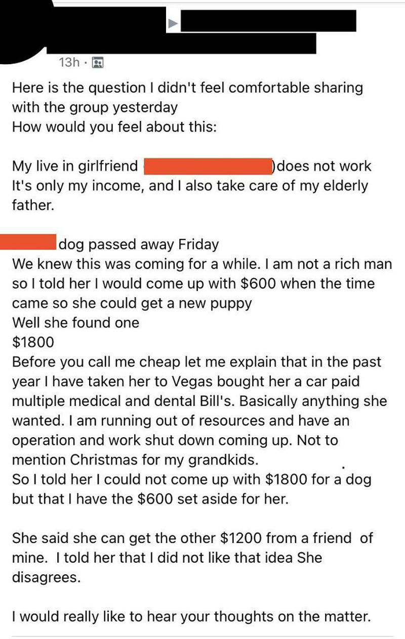 #19 Sole Provider BF Generously Offers $600 For Unemployed GF To Get A New Dog, Apparently That’s “Not Enough” #1 Also What Color Would You Like Your Dog To Be?, #7 Free Dog On Buy Sell Trade Post, #11 There Was A Reward For A Lost Cat, #17 Anti-Vax Dog Mom Looking For A Groomer, #21 Even Dogs Have Standards That Must Be Met