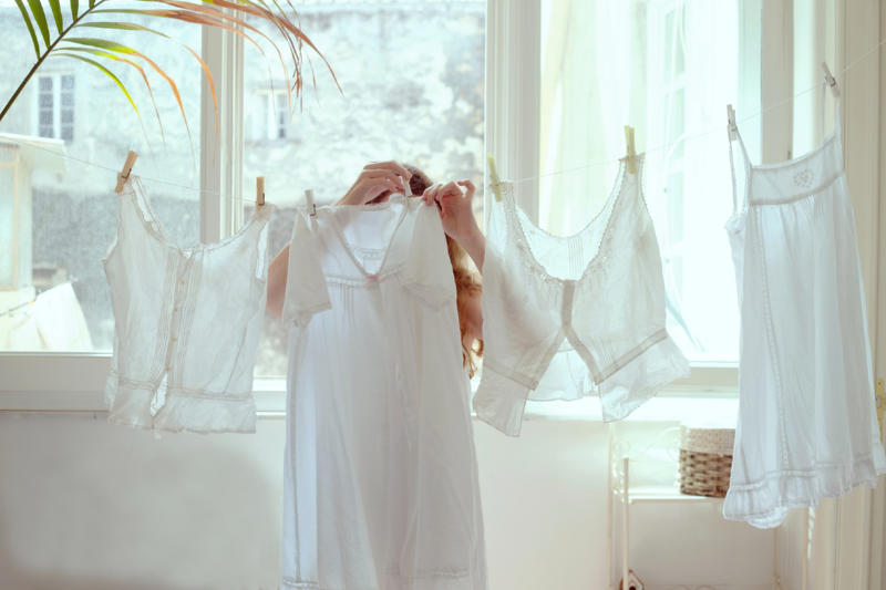 1. Check care labels, 2. Wash second-hand clothes separately, 3. Let it soak, 4. Pop it in the washing machine, 5. Tumble dry or steam iron (if applicable)