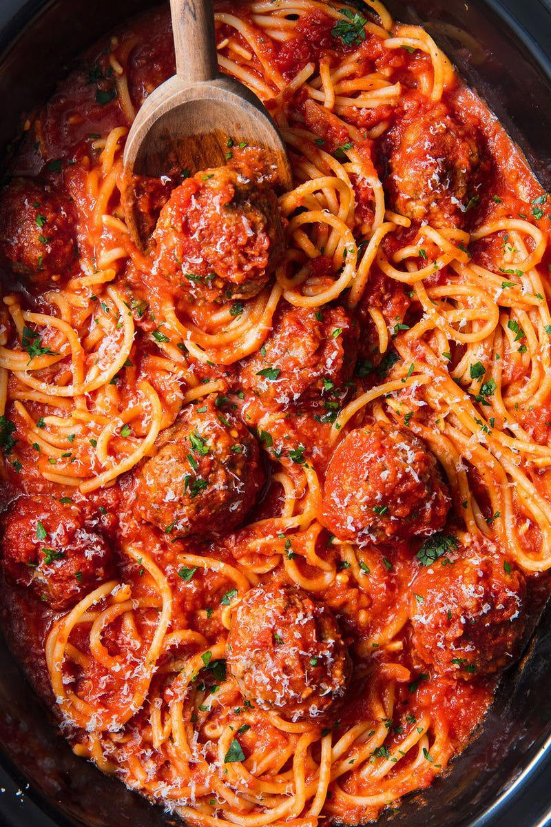 Slow-Cooker Chicken Alfredo, Brown Sugar BBQ Chicken, Crock-Pot Spaghetti, Slow-Cooker Beef Chili, Crock-Pot Chicken Noodle, Crock-Pot Mac &amp; Cheese, Crock-Pot Chicken &amp; Dumplings, Slow-Cooker Pizza, Crock-Pot Chicken Enchilada Soup, Crock-Pot Cheesy Chicken Broccoli Soup, Slow-Cooker Chicken Fajitas, Slow-Cooker Tuscan Chicken Meatballs With Gnocchi, Crock-Pot Garlicky Mashed Potatoes, Crock-Pot Potato Soup