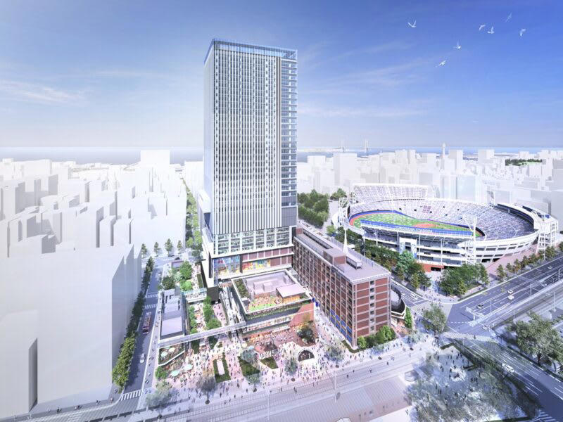 関内駅徒歩約1分、横浜スタジアム隣の好立地, 横浜スタジアム横に55店舗が集結する商業エリアの全貌, 国内最大級のバル街「スタジアム横バル街」でハシゴ酒！, 新業態の2店舗にも注目！, 日本最大級の常設型ライブビューイングアリーナも登場, 「OMO7 横浜 by 星野リゾート」は10月22日予約開始！, 関内最高層オフィスで働く！ ビジネスと学びの拠点もオープン, 「BASEGATE 横浜関内」出店店舗