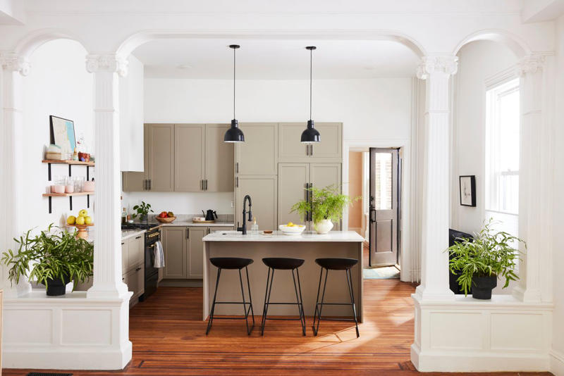 2. Create a Layered Lighting Design, 3. Eliminate Visual Clutter, 4. Aim for Cohesion When Styling Open Shelves, 5. Use Panel-Ready Appliances