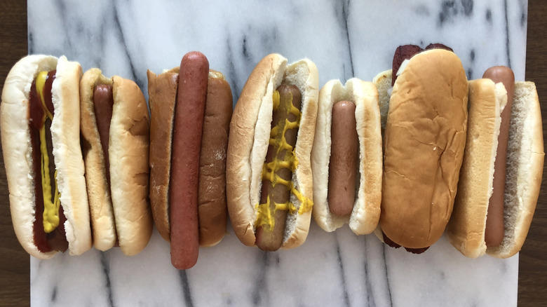 10. Dairy Queen Hot Dog, 9. Skyline Chili Plain Hot Dog, 8. Sonic All-American Dog, 7. Sheetz Made-to-Order Hot Dog, 6. Rally's Grilled Hot Dog, 5. Swensons Hot Dog, 4. Costco Hot Dog, 3. Freddy's Vienna All-Beef Hot Dog, 2. Five Guys Hot Dog, 1. Shake Shack Flat-Top Hot Dog