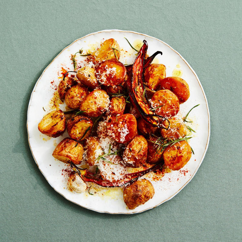Sweet potato tips, What to serve with sweet potatoes, Choosing and storing tips, Kohlrabi & sweet potato rosti with cashew dip , Sweet potato pizza with fig and pancetta , Slow-cooked pork belly with crushed sweet potato , Sweet potato rösti with haloumi and tomatoes , Pumpkin and sweet potato pie , Tomato, chorizo and sweet potato hotpot , Sweet potato brownies with espresso topping , Roasted sweet potato with green goddess dressing , Air fryer sausages with sweet potato hash browns , Ocean trout salad with edamame miso dressing , Slow cooker chickpea and sweet potato curry , Haloumi schnitzel with sweet potato chips , Lamb neck chop and lentil stew with kumara carrot mash , How to make sweet potato/kumara mash , Sweet potato rösti with roasted vegetables , Sweet potato and tuna rissoles with spicy hummus , Nut-crusted barramundi with spiced kumara wedges , Vegetarian Thai yellow curry , Kumara, prosciutto and smoked mozzarella flatbreads , Kumara rösti with portobello mushrooms , Spiced sweet potatoes with whipped chive butter , Sweet potato, mint and goat’s cheese tartlets , Spiced sweet potato tart , Sweet potato bubble and squeak , Red curry coconut chicken with sweet potato , Healthy kumara and turkey burgers , Beetroot, ricotta, & hazelnut tart with sweet potato pastry , Moroccan fish and chips , Jacket sweet potato sloppy joes , Chicken and kumara sandwiches , Eggplant and sweet potato curry , Spicy kumara sausage rolls , Kumara and ‘chorizo’ tacos , Makrut lime and red curry fish parcels , Broccoli and walnut stuffed sweet potato , Maple gingerbread muffins with kumara butter , Lamb, kumara and almond curry , Creamy lamb, kumara and ginger korma , Sweet potato, pumpkin and potato soup , Dukkah beetroot & kumara skewers , Indian-spiced quinoa cakes with tomatoes , Moroccan sweet potato bake , Roast kumara and pear salad with crunchy chickpeas , Spelt pizza with kumara & goat’s cheese , Do you have recipes for potato salads?, More potato recipes