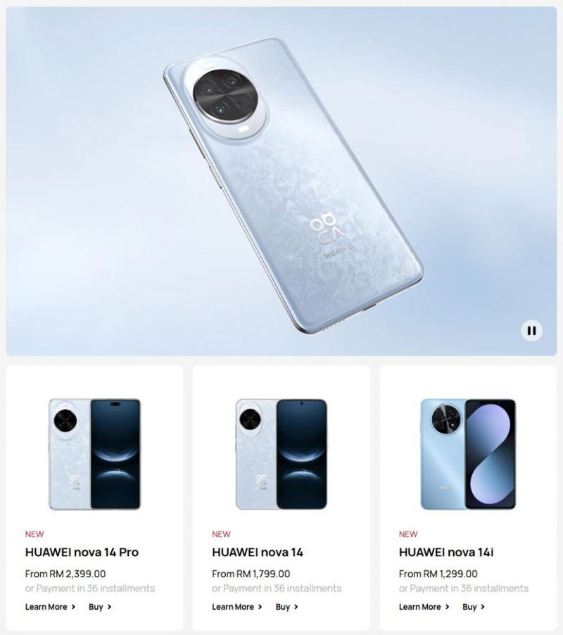 Huawei Nova 14 series Malaysia Pricing, Huawei Nova 14 Pro, Huawei Nova 14, Huawei Nova 14i