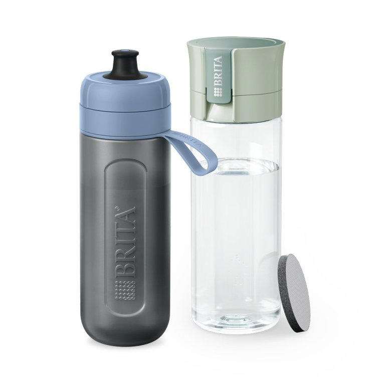 Glass San Pellegrino or Vichy Catalan bottle, Brita Filter Water Bottle, Nalgene 1L, Trusty Nike sports cap from Sports Direct in 2021, Stanley Quencher, Random crumpled plastic water bottle that you got before the gym, Sports cap with a company name printed on the side, Red Metallic Yeti