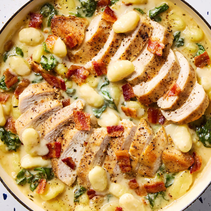 Peanut Chicken Protein Bowls, Philly Cheesesteak Cabbage Wraps, One-Pot Shrimp Primavera, Cheesy Asparagus Stuffed Chicken, Seitan Lomo Saltado, Greek Power Bowls, Cottage Cheese Alfredo, High-Protein Chicken Parm Pizza , Peanut Chickpea Protein Bowls, Goddess Bowls, Greek Salad Cottage Cheese Bowl, Chicken Shawarma Sheet-Pan Dinner, Nicoise Salad, High-Protein Creamy Chicken & Gnocchi, Chicken Club Egg White Wrap