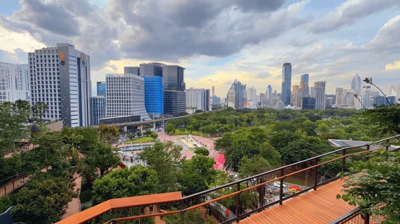 Central Park, Tingly Thai Cooking School, Lumphini Park, Chatuchak Weekend Market, Soi Nana, The Grand Palace, Chinatown, The Jim Thompson House, Benchakitti Park, Talat Noi Street Art, Wat Arun, Smiling Albino, Manohra Dinner River Cruise, Blue Elephant Cooking School, 100 Tonson Foundation