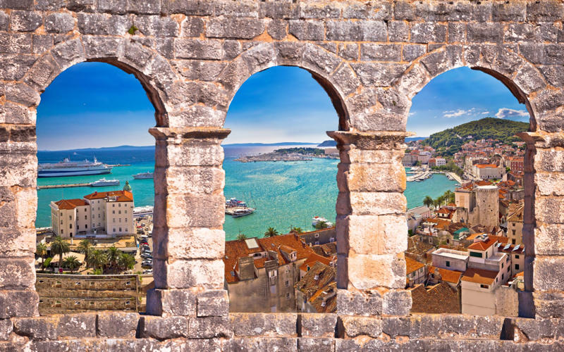 50. Tower of Hercules, Spain, 49. Felix Romuliana, Serbia, 48. Capidava, Romania, 47. Garni Temple, Armenia, 46. The Walls of Lugo, Spain, 45. Temple of Évora, Portugal, 44. The Basilica Cistern, Turkey, 43. Theatre of Philippopolis, Bulgaria, 42. Butrint, Albania, 41. Paphos Archaeological Park, Cyprus, 40. The Antonine Wall, UK, 39. The Temple of Jupiter, Damascus, Syria, 38. The Theatre of Vienne, France, 37. Kom el-Dikka, Egypt, 36. Palmyra, Syria, 35. Ostia Antica, Italy, 34. Arena of Nîmes, France, 33. Arles Amphitheatre, France, 32. Roman Carthage, Tunisia, 31. Antium, Italy, 30. Sabratha, Libya, 29. Djémila, Algeria, 28. Verona Arena, Italy, 27. Amphitheatre of El Jem, Tunisia, 26. Aqueduct of Segovia, Spain, 25. Pula Amphitheatre, Croatia, 24. Villa Adriana, Italy, 23. Tarraco, Spain, 22. Herculaneum, Italy, 21. Jerash, Jordan, 20. Aula Palatina, Germany, 19. Volubilis, Morocco, 18. Theatre of Aspendos, Turkey, 17. Theatre of Bosra, Syria, 16. Temple of Bacchus at Baalbek, Lebanon, 15. Hadrian’s Library and The Odeon of Herodes Atticus, Greece, 14. Caesarea Maritima, Israel, 13. Leptis Magna, Libya, 12. Timgad, Algeria, 11. The Roman Baths, UK, 10. Pont du Gard, France, 9. The Baths of Caracalla/The Circus Maximus, Italy, 8. Augusta Emerita, Spain, 7. The Library of Celsus, Turkey, 6. Theatre of Orange, France, 5. The Pantheon, Italy, 4. The Palace of Diocletian, Croatia, 3. Hadrian’s Wall, UK, 2. The Roman Forum/The Colosseum, Italy, 1. Pompeii, Italy
