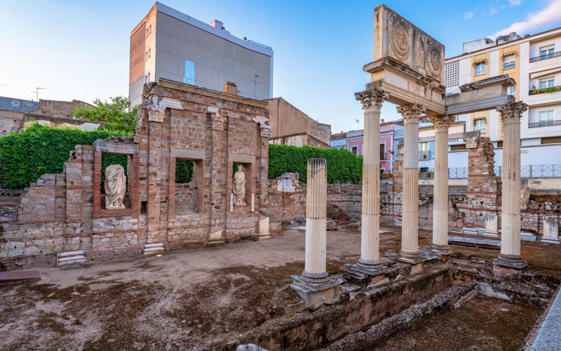 50. Tower of Hercules, Spain, 49. Felix Romuliana, Serbia, 48. Capidava, Romania, 47. Garni Temple, Armenia, 46. The Walls of Lugo, Spain, 45. Temple of Évora, Portugal, 44. The Basilica Cistern, Turkey, 43. Theatre of Philippopolis, Bulgaria, 42. Butrint, Albania, 41. Paphos Archaeological Park, Cyprus, 40. The Antonine Wall, UK, 39. The Temple of Jupiter, Damascus, Syria, 38. The Theatre of Vienne, France, 37. Kom el-Dikka, Egypt, 36. Palmyra, Syria, 35. Ostia Antica, Italy, 34. Arena of Nîmes, France, 33. Arles Amphitheatre, France, 32. Roman Carthage, Tunisia, 31. Antium, Italy, 30. Sabratha, Libya, 29. Djémila, Algeria, 28. Verona Arena, Italy, 27. Amphitheatre of El Jem, Tunisia, 26. Aqueduct of Segovia, Spain, 25. Pula Amphitheatre, Croatia, 24. Villa Adriana, Italy, 23. Tarraco, Spain, 22. Herculaneum, Italy, 21. Jerash, Jordan, 20. Aula Palatina, Germany, 19. Volubilis, Morocco, 18. Theatre of Aspendos, Turkey, 17. Theatre of Bosra, Syria, 16. Temple of Bacchus at Baalbek, Lebanon, 15. Hadrian’s Library and The Odeon of Herodes Atticus, Greece, 14. Caesarea Maritima, Israel, 13. Leptis Magna, Libya, 12. Timgad, Algeria, 11. The Roman Baths, UK, 10. Pont du Gard, France, 9. The Baths of Caracalla/The Circus Maximus, Italy, 8. Augusta Emerita, Spain, 7. The Library of Celsus, Turkey, 6. Theatre of Orange, France, 5. The Pantheon, Italy, 4. The Palace of Diocletian, Croatia, 3. Hadrian’s Wall, UK, 2. The Roman Forum/The Colosseum, Italy, 1. Pompeii, Italy