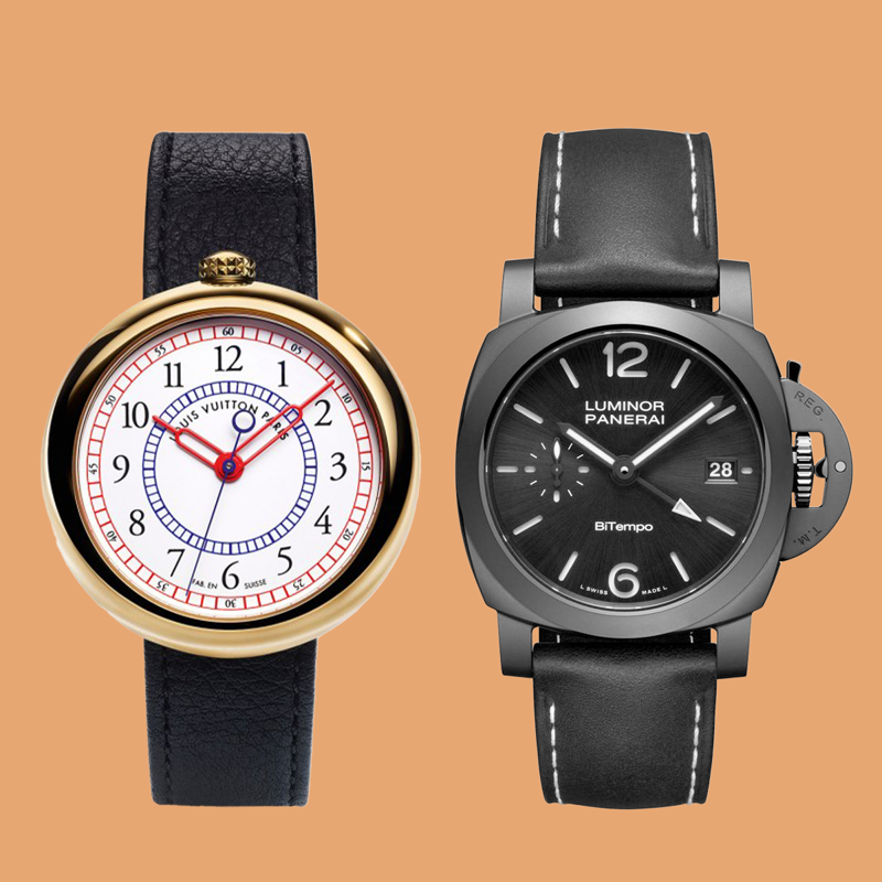 Girard-Perregaux Laureato Fifty, Hublot MP-17 Meca-10 Arsham Splash, Timex Atelier Marine M1a, Piaget Andy Warhol Watch “Collage”, Studio Underd0g × Fears "Mim0sa", Longines Ultra-Chron Classic, Casio CA-500WEBF “Back to the Future”, Cartier Santos de Cartier – Black Luminous Dial (LM), Louis Vuitton Monterey, Panerai Luminor GMT Ceramica PAM01460