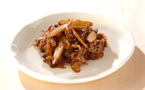 牛肉とゴボウのオイスター炒め, ゴボウと牛肉の甘辛炒め, ゴボウと牛肉の旨煮, 牛肉入りゴボウの食物繊維たっぷりきんぴら, ゴボウの牛肉ロール, ゴボウ巻き牛肉のみそ煮, 牛肉のお祝いロール