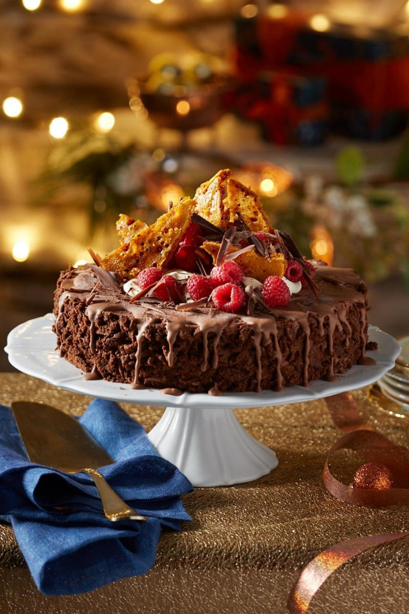 Double chocolate mousse trifle, Pavlova cheesecake, Christmas fruitcake, Choco-caramel popcorn icecream cake, World’s easiest Christmas pudding wreath, Pavlova Christmas tree, Mango no-bake cheesecake tart, Berries and cream mille-feuille, Classic steamed pudding, Watermelon star pavlova with rosewater cream, Rum-soaked fig, ginger and white chocolate ice-cream, Pina colada trifle, Cranberry chocolate crunch bundt cake, Coffee and fig fruit cakes, Chocolate semifreddo with raspberries and honeycomb, Chocolate cherry and brandy yule log, Cheat’s pavlova, Dark chocolate, fig and spiced rum cakes, Grand Marnier ganache-filled Christmas pudding, Mango ice-cream cake, Luxe dessert platter, Summer fruit cheesecake with lemon ginger crust, Paris-Brest with plums and honey mascarpone, Mini lime pies, Mini strawberry yoghurt bundt cakes, Mini spiced choc-cherry ripple cakes, Choc-caramel rocky road pavlova, Fruit cake and peach trifle, Festive ice-cream sandwiches, Berry tiramisu, Christmas kalua and chocolate tart, Mini pavlova Christmas trees, Tangy passionfruit and lemon meringue ice cream pie, Ginger, mango and honey cheesecake, Frozen burnt brandy butter Christmas pudding