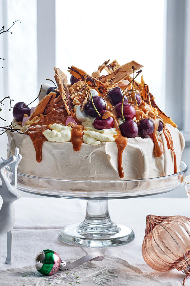 Double chocolate mousse trifle, Pavlova cheesecake, Christmas fruitcake, Choco-caramel popcorn icecream cake, World’s easiest Christmas pudding wreath, Pavlova Christmas tree, Mango no-bake cheesecake tart, Berries and cream mille-feuille, Classic steamed pudding, Watermelon star pavlova with rosewater cream, Rum-soaked fig, ginger and white chocolate ice-cream, Pina colada trifle, Cranberry chocolate crunch bundt cake, Coffee and fig fruit cakes, Chocolate semifreddo with raspberries and honeycomb, Chocolate cherry and brandy yule log, Cheat’s pavlova, Dark chocolate, fig and spiced rum cakes, Grand Marnier ganache-filled Christmas pudding, Mango ice-cream cake, Luxe dessert platter, Summer fruit cheesecake with lemon ginger crust, Paris-Brest with plums and honey mascarpone, Mini lime pies, Mini strawberry yoghurt bundt cakes, Mini spiced choc-cherry ripple cakes, Choc-caramel rocky road pavlova, Fruit cake and peach trifle, Festive ice-cream sandwiches, Berry tiramisu, Christmas kalua and chocolate tart, Mini pavlova Christmas trees, Tangy passionfruit and lemon meringue ice cream pie, Ginger, mango and honey cheesecake, Frozen burnt brandy butter Christmas pudding